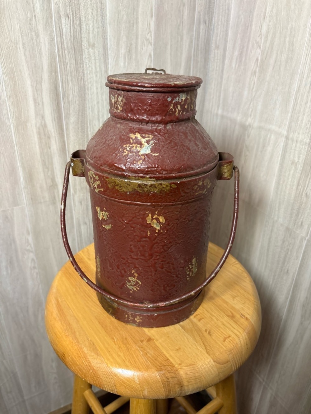Vintage Rustic Distresses Red Vintage Milk Can Decorative Farmhouse